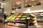 Fruit and veg - in the central focal point of the store - overlooked by cafe seating.