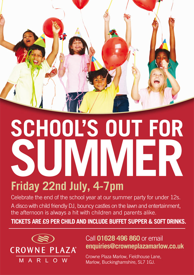 Crowne Plaza Marlow- helping through the school holidays