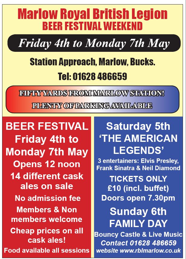 Beer Festival at the British Legion 4th-7th May