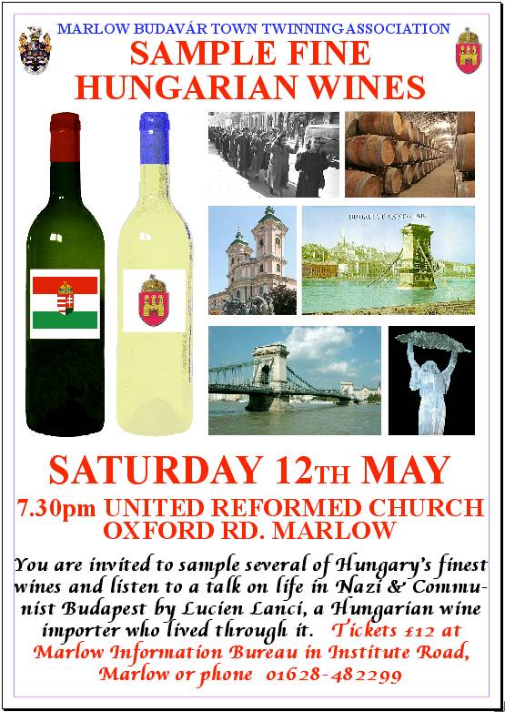 Hungarian wine tasting and talk – Sat 12th May