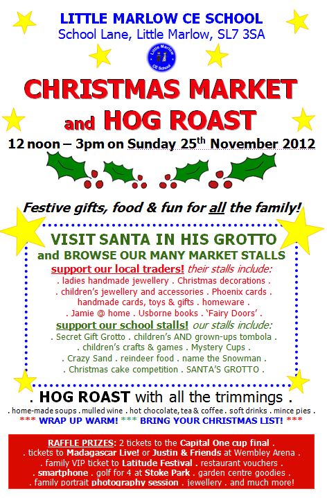 Little Marlow School Christmas Market Sun 25th Nov