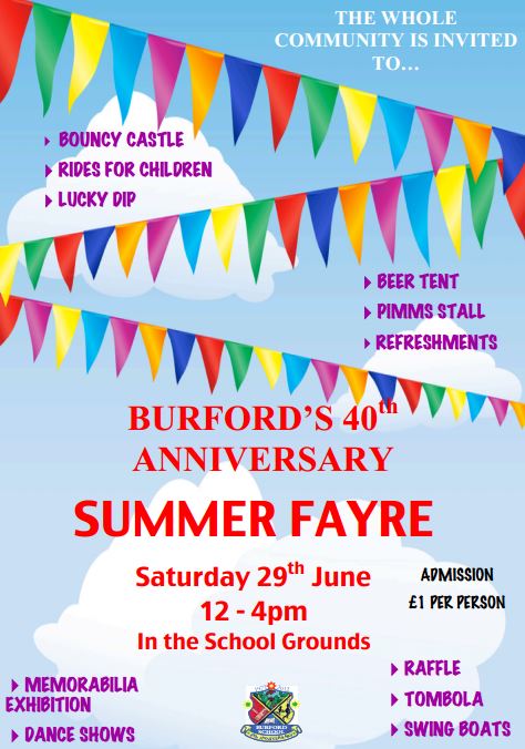 Burford School 40th Anniversary Summer Fayre