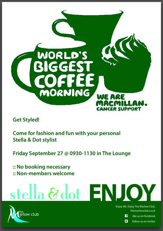 Macmillan coffee morning- Fri 27th Sep