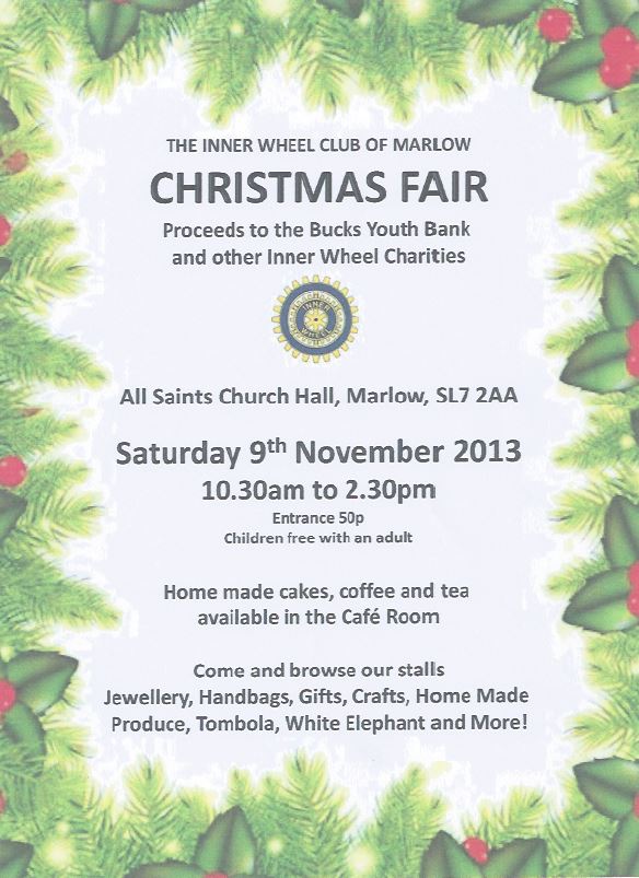 Inner Wheel Club – Christmas Fair Sat 9th Nov