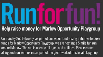 Fun Run 2nd Feb – supporting RunRideRow/Marlow Opportunity Playgroup