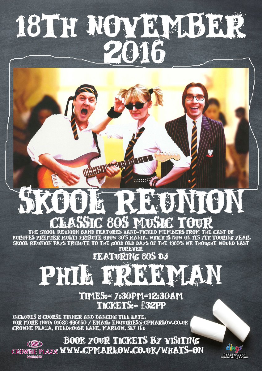 Skool Reunion – Fri 18th Nov at Crowne Plaza