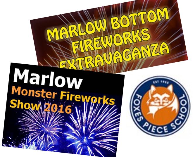 Fireworks in and around Marlow 2016