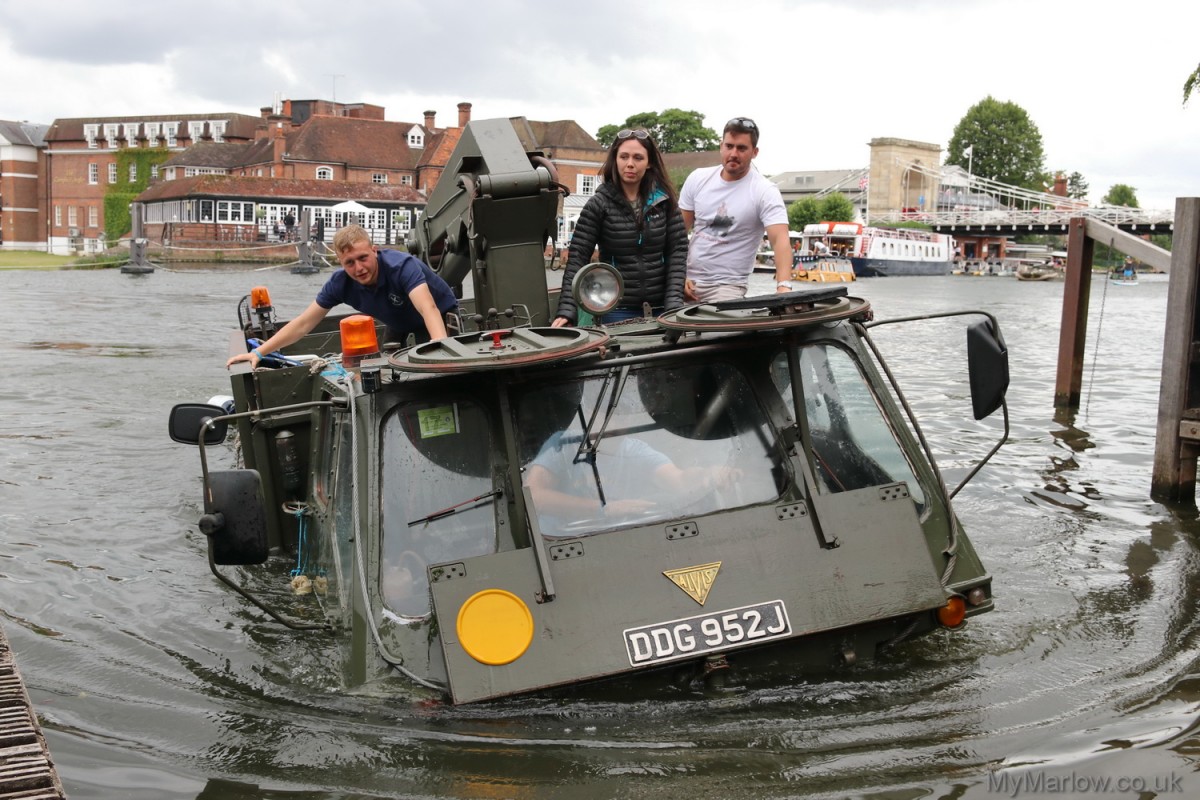 Amphibious vehicles arrive in Marlow