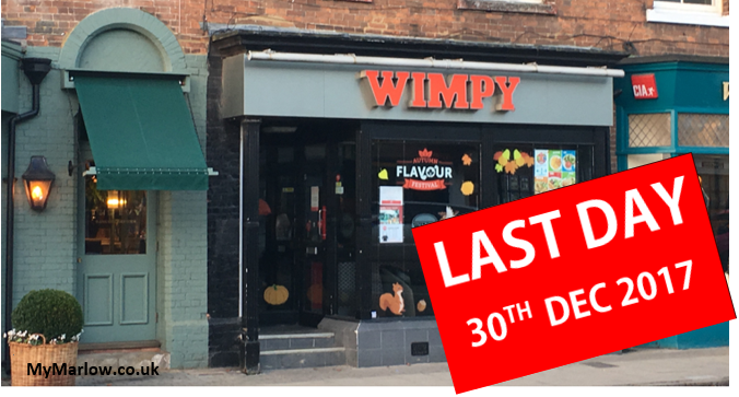 Marlow’s Wimpy will close on 30th December