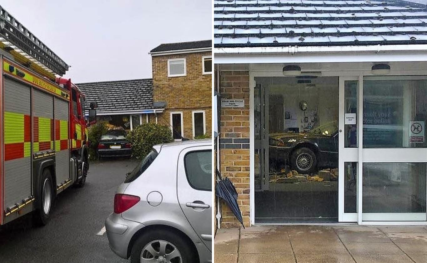 Car driven through wall of Marlow Surgery!