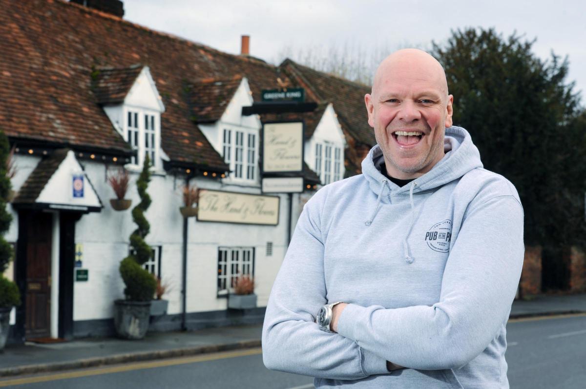 Tom Kerridge outside Hand and Flowers My Marlow