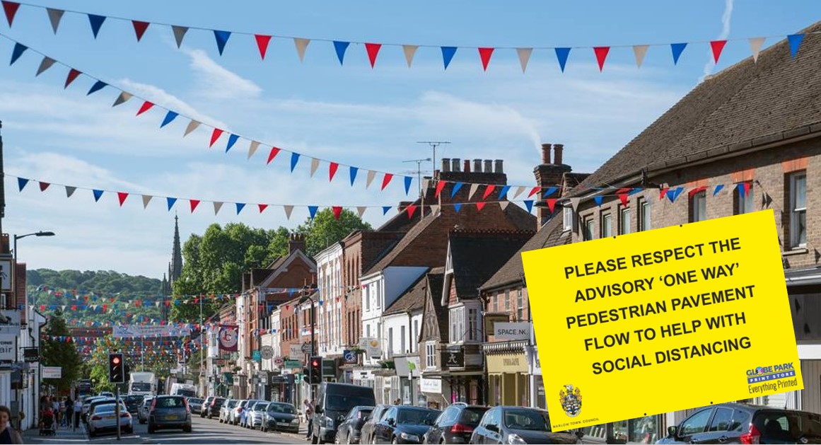 Marlow town centre pavements to be made one-way temporarily